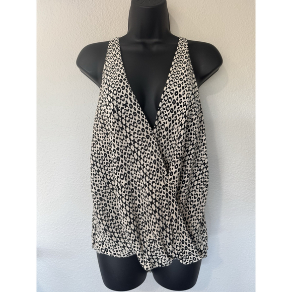 Zara Tops - Zara Woman Leopard Print Halter Top Wrap Front Sleeveless Blouse Size M